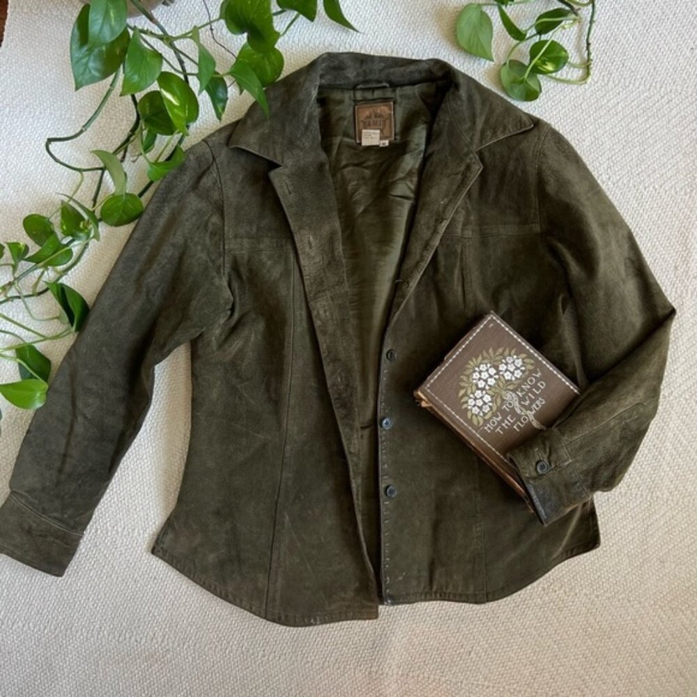 Vintage Suede Forest Green Rancher Jacket